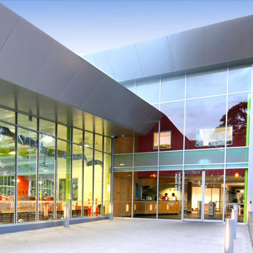 Front entrance at Annette Kellerman Aquatic Centre showing reception desk